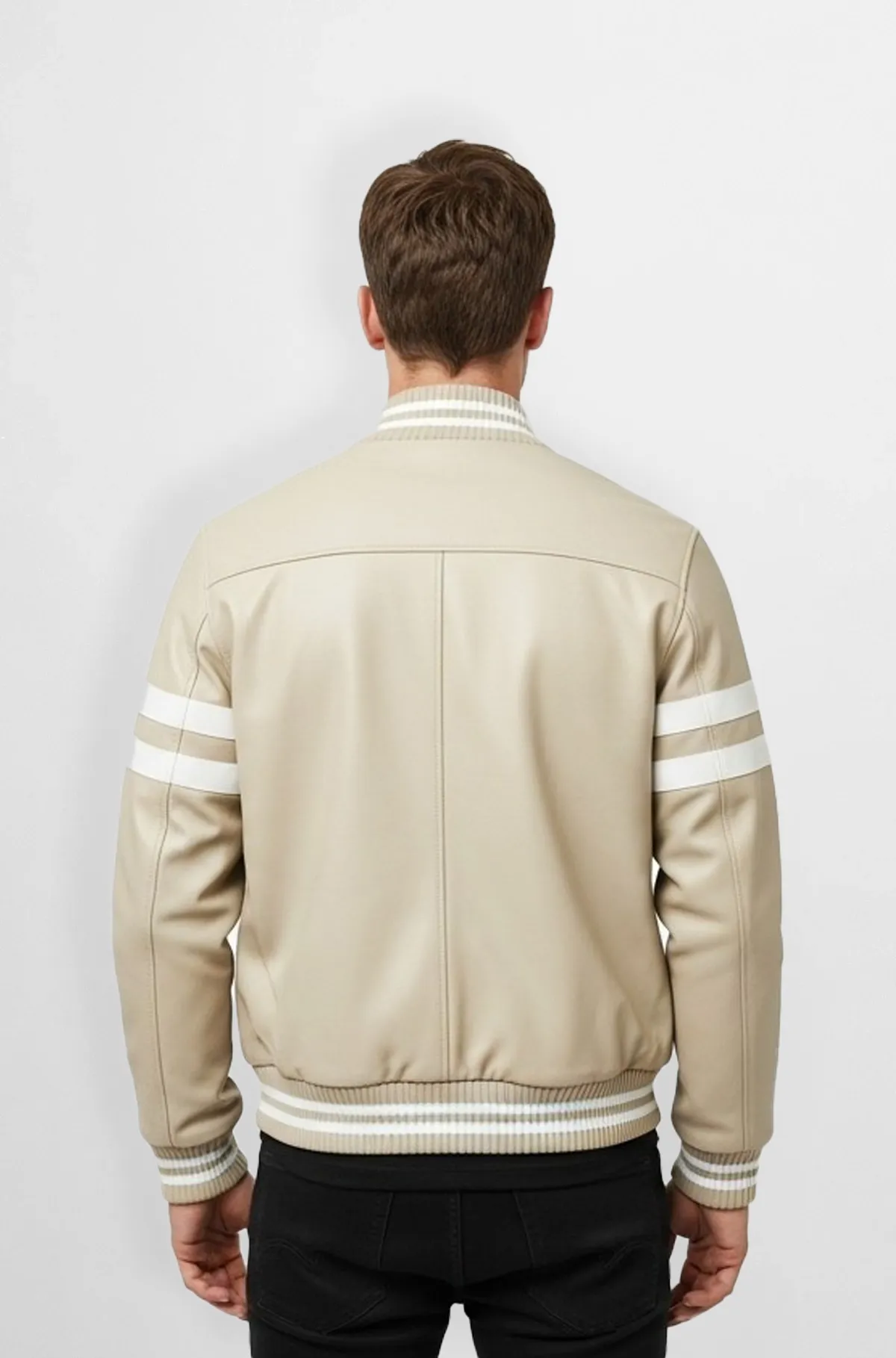 Sahara Stripe Varsity Leather Jacket