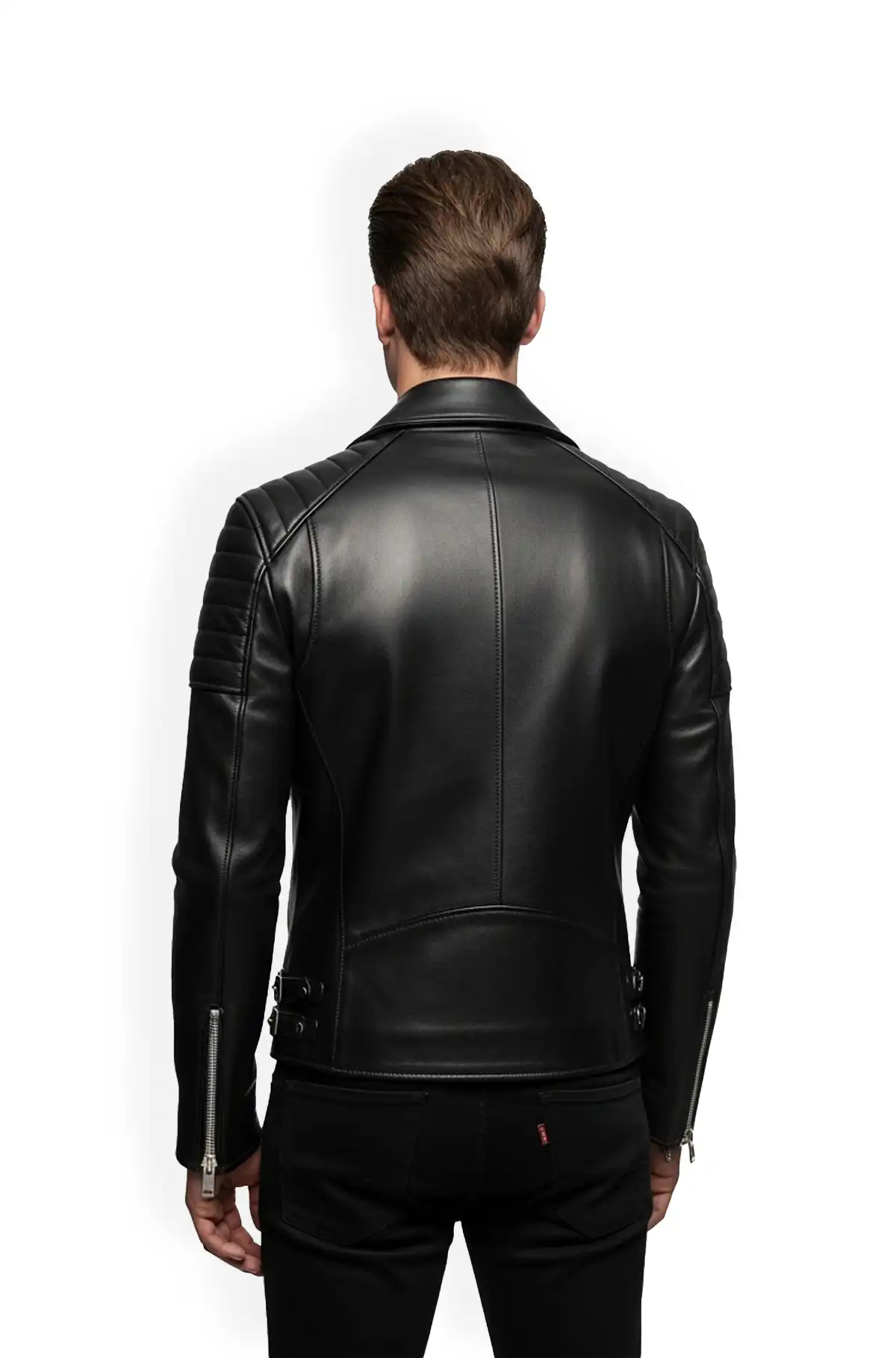 Shadow Rider Black Biker Leather Jacket