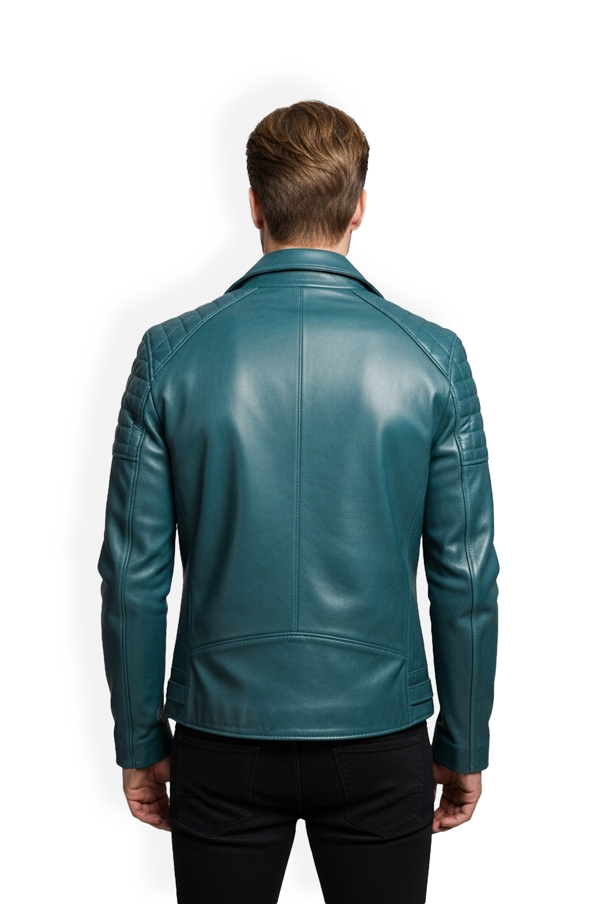 Storm Rider Teal Biker Leather Jacket