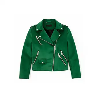 Suede Green Moto Jackets