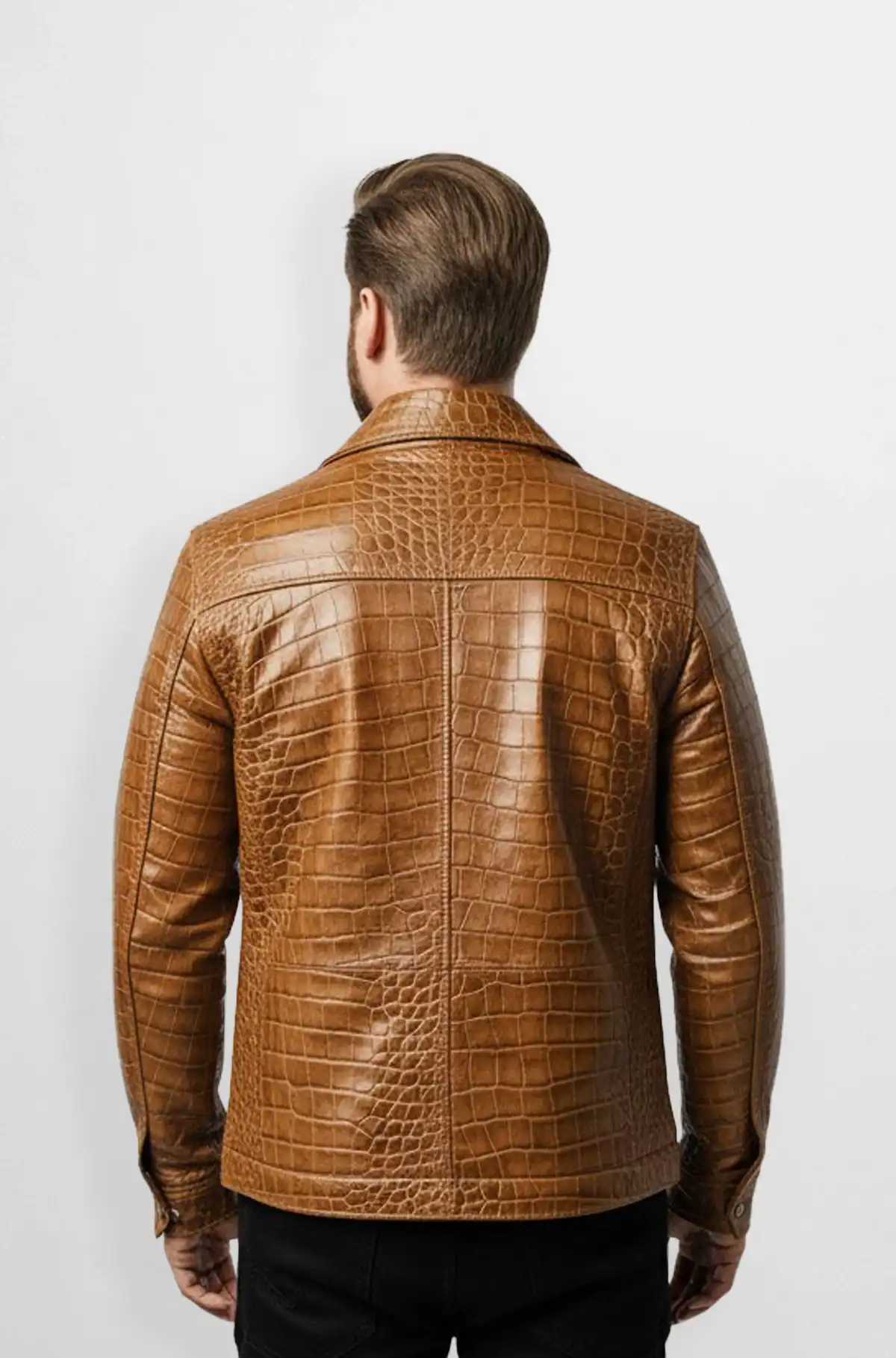 The Crocodile Leather Shirt Style Jacket