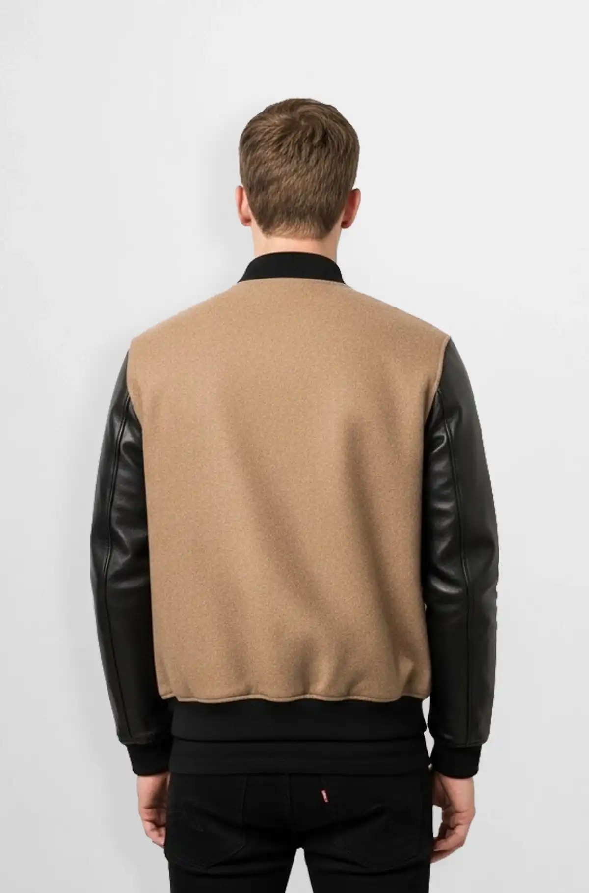 UrbanEdge Camel Varsity Jacket