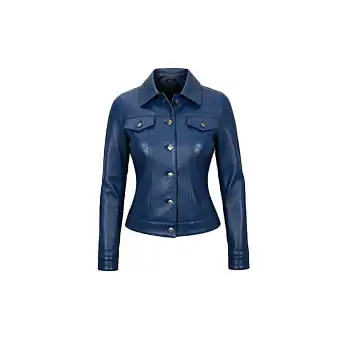 Womens Blue Leather Jackets