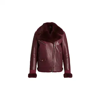 Womens Maroon Aviator Jackets