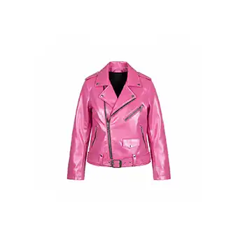 Womens Pink Biker Leather Jackets