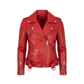 Womens Red Biker Leather Jackets
