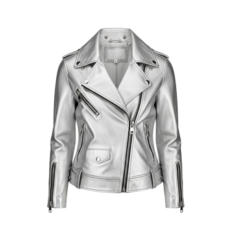 Womens Silver Biker Leather Jackets