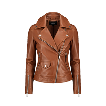 Womens Tan Biker Leather Jackets
