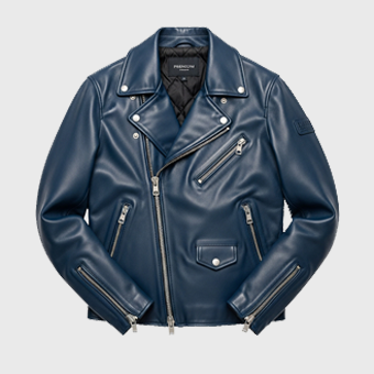 Mens Blue Biker Leather Jackets