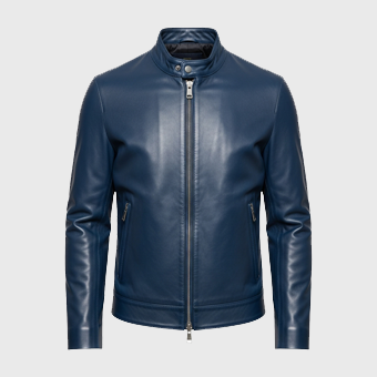 Mens Blue Leather Jackets