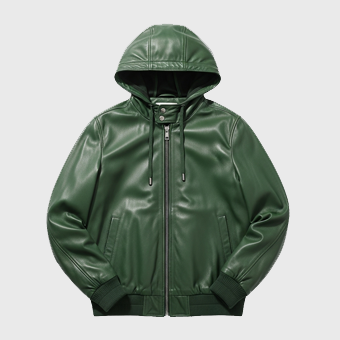 Mens Green Hooded Bomber Jackets