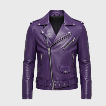 Mens Purple Biker Leather Jackets