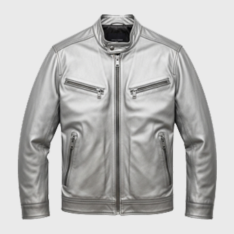 Mens Silver Leather Jackets