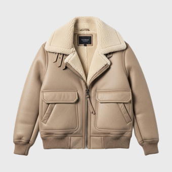 Womens Beige Aviator Jackets