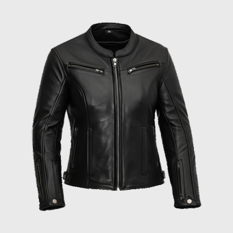 Womens Black Leather Motorcycle Jacket