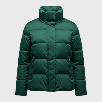 Womens Green Puffer Jackets