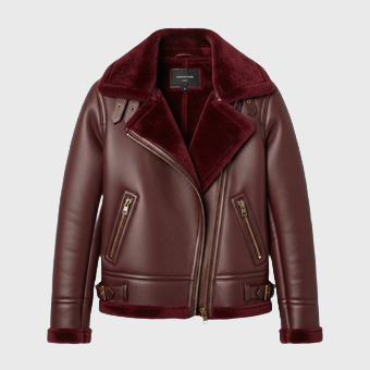 Womens Maroon Aviator Jackets