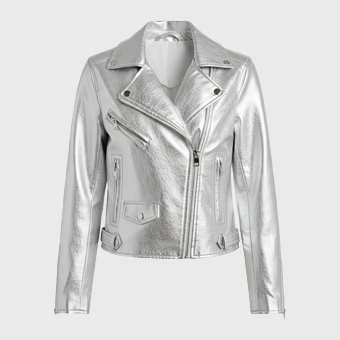 Womens Silver Leather Jackets