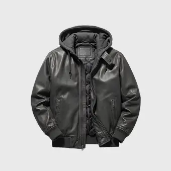 Men's Hooded Leather Jackets
