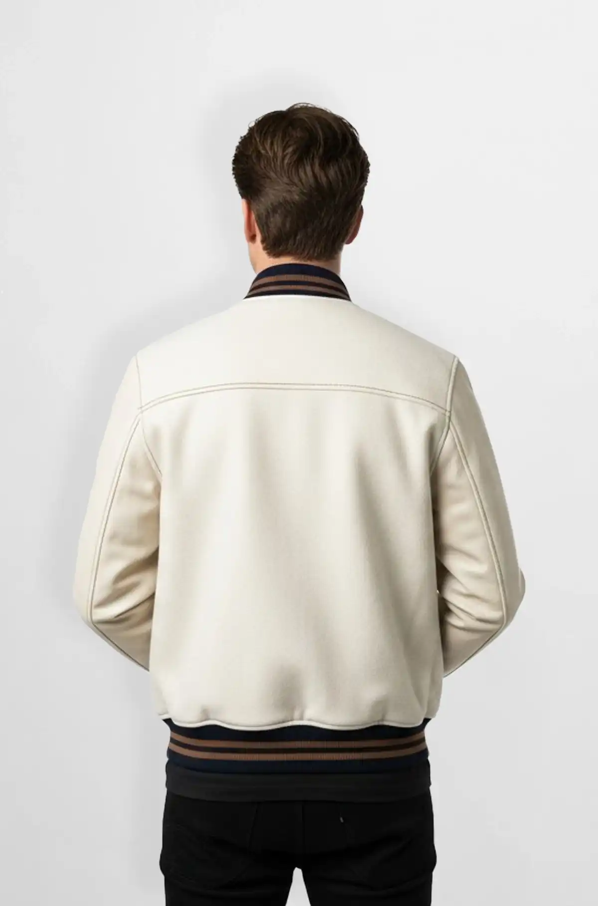 Arctic Edge Ivory Varsity Jacket