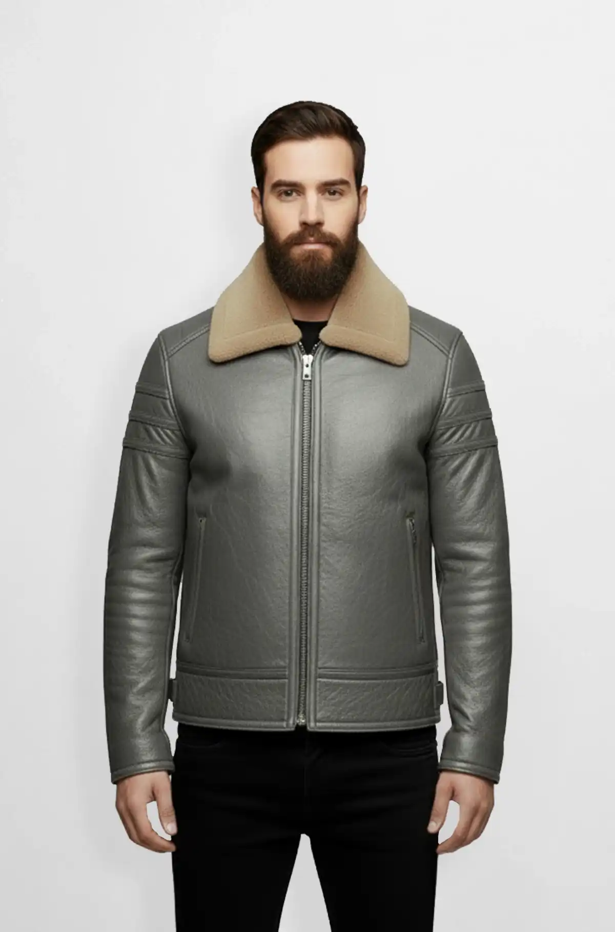Arctic Grey Shearling Jacket