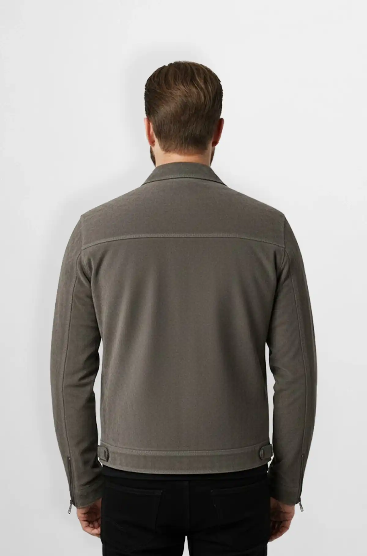 Ash Grey Suede Jacket for Men