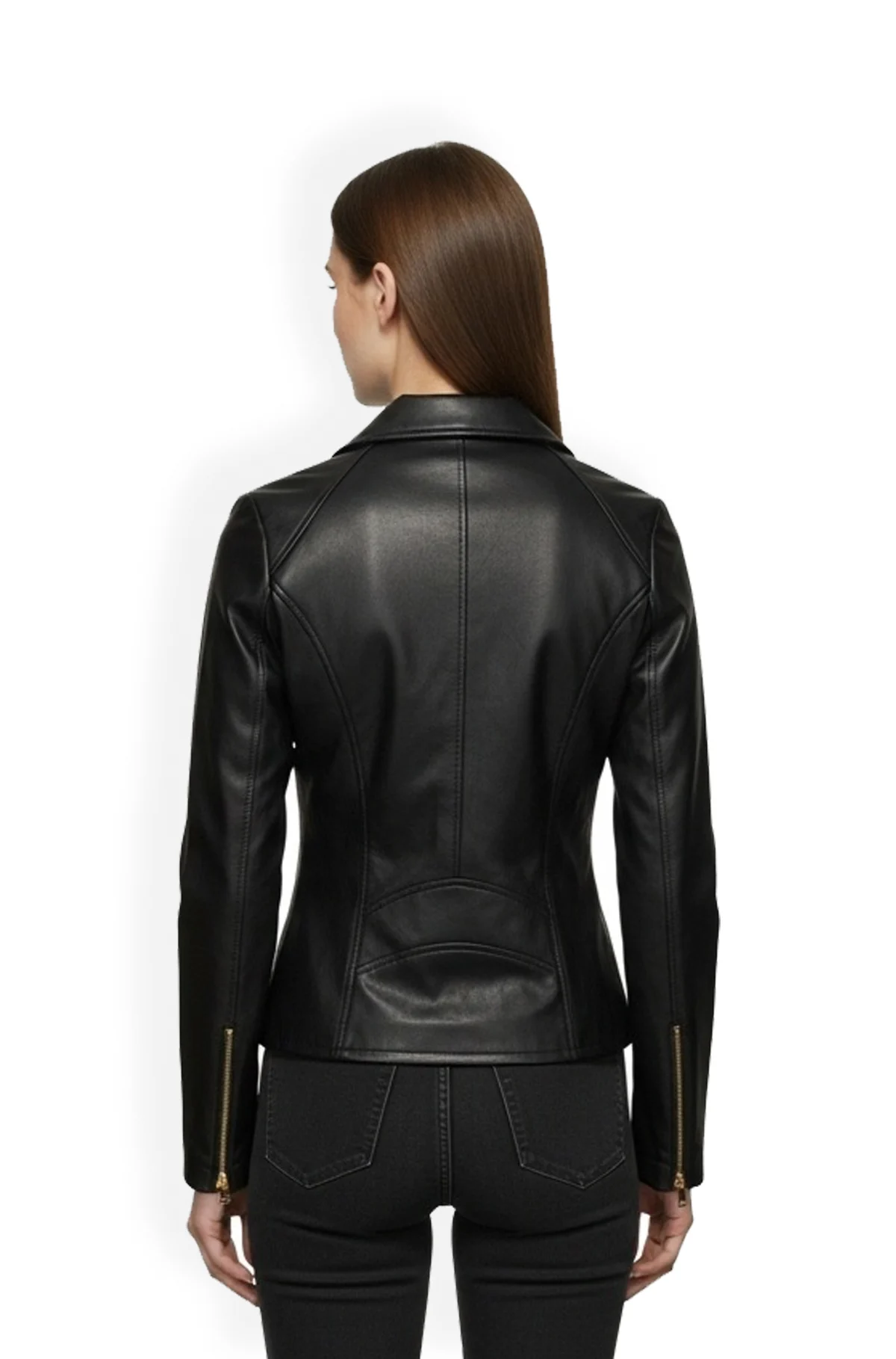Black Womens Leather Moto Jacket