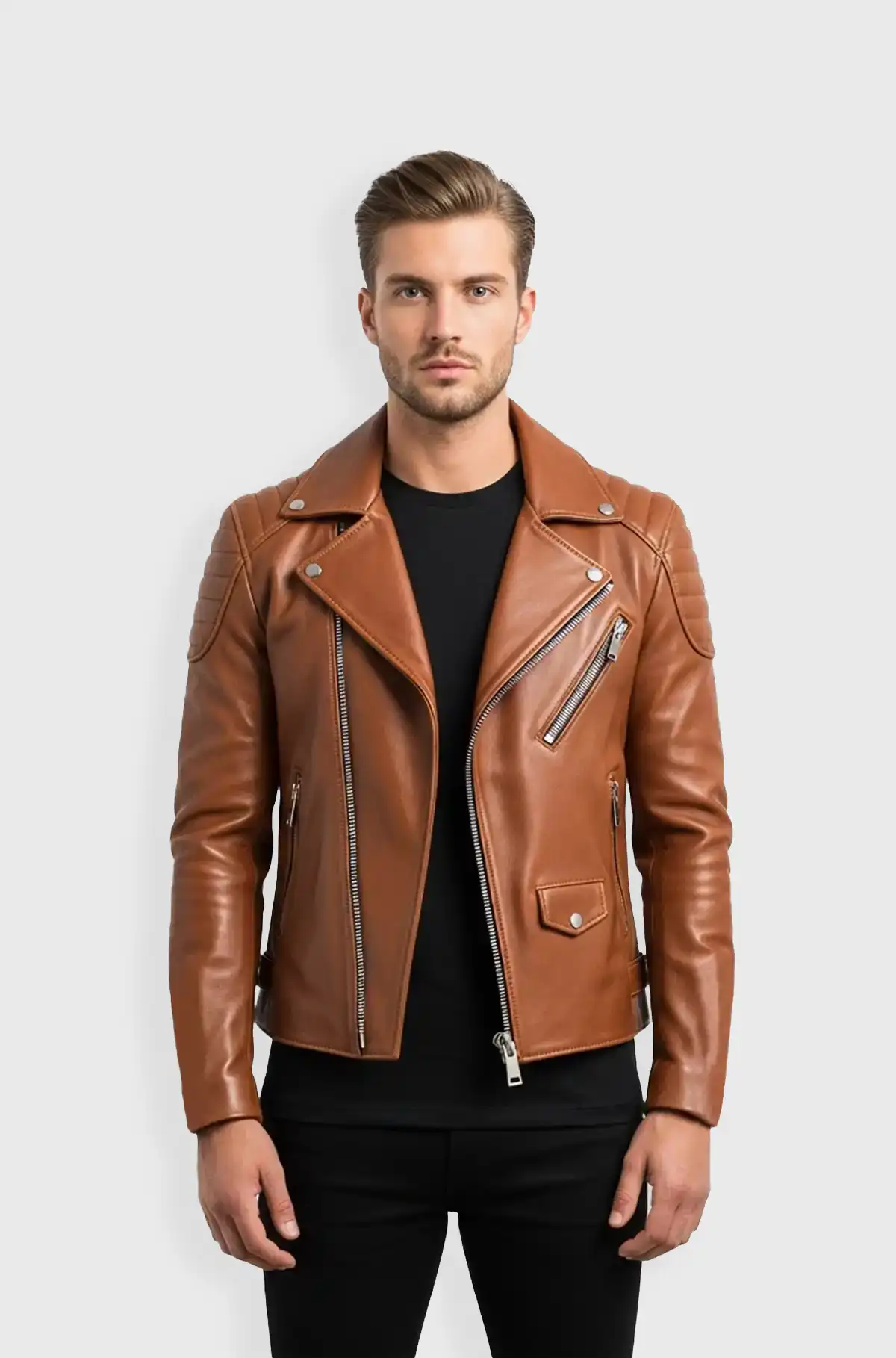 Brown Warrior Biker Leather Jacket