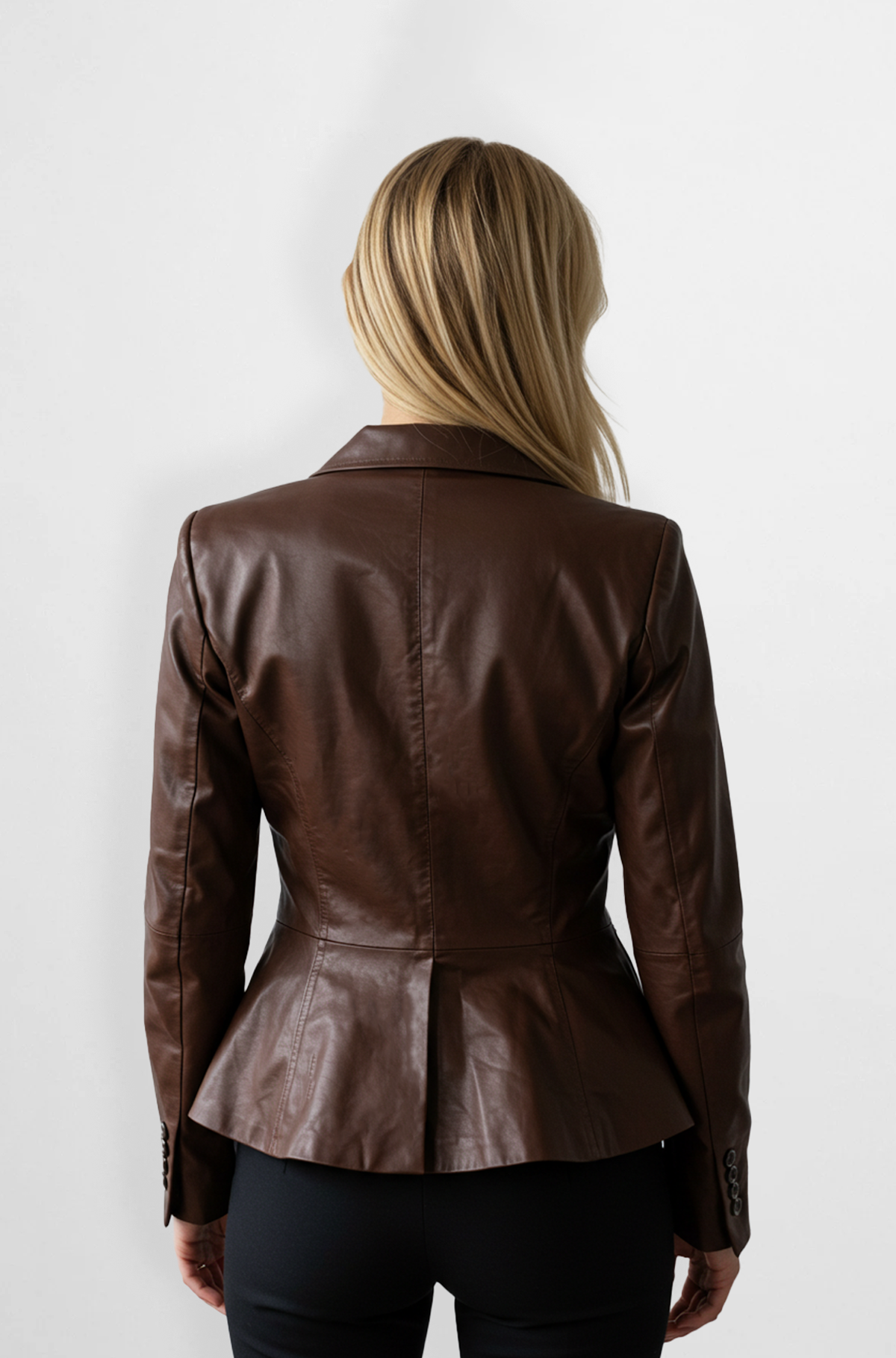 brown leather blazer jacket