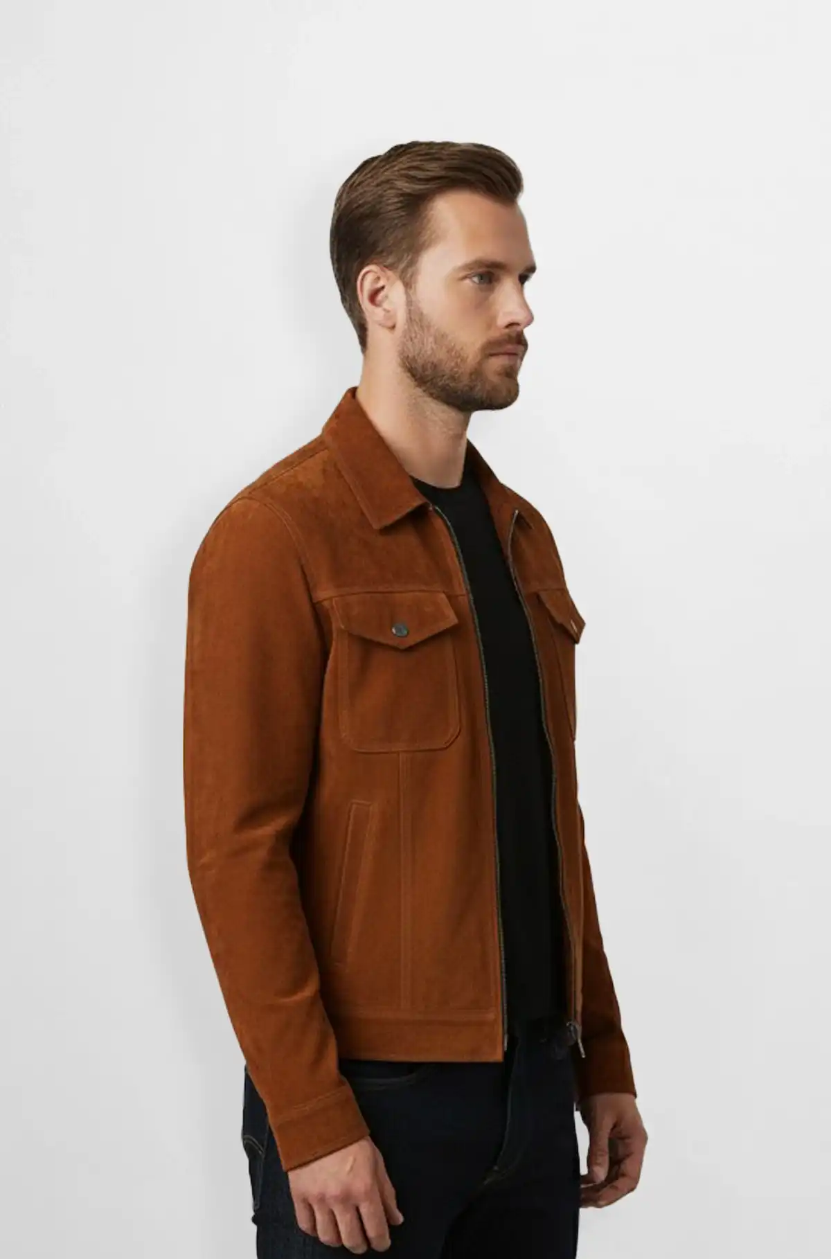 Burnt Caramel Suede Jacket
