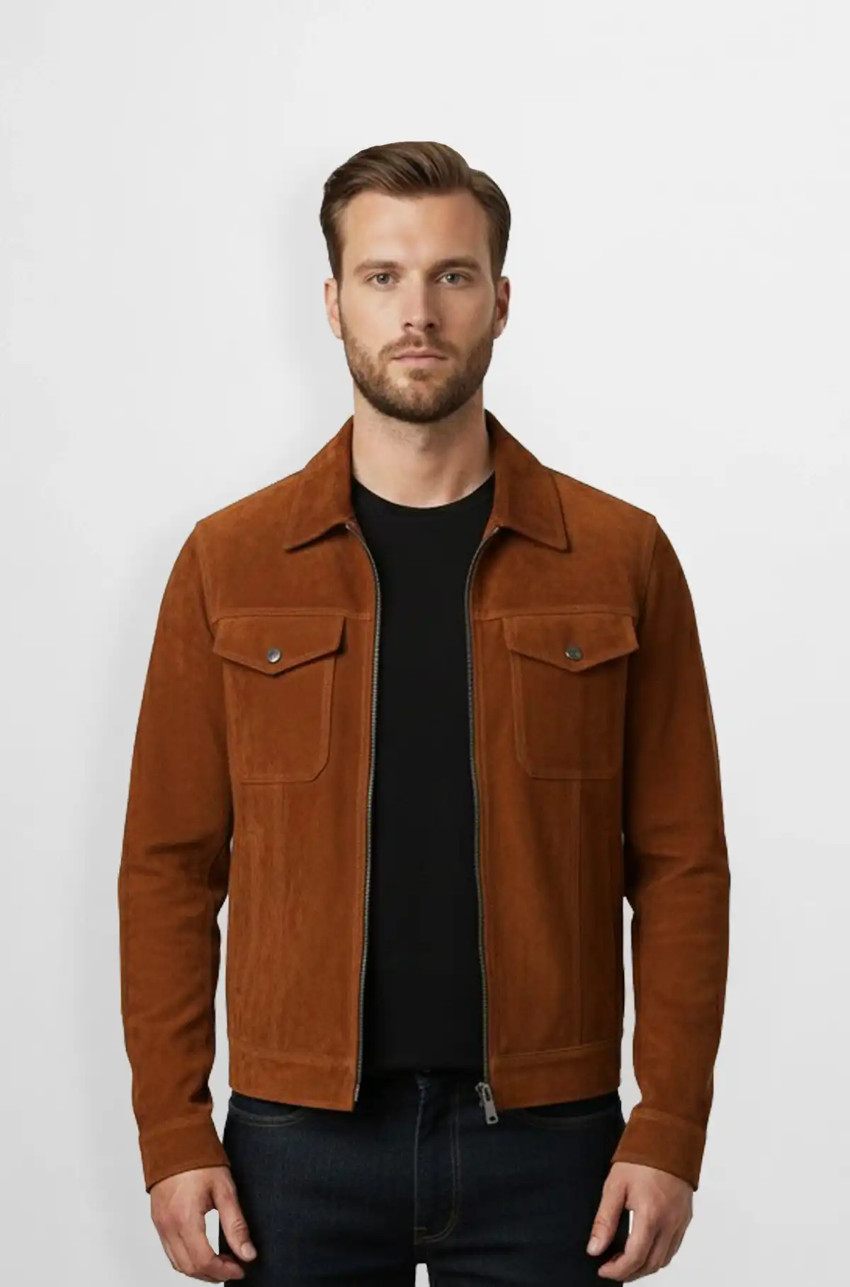 Burnt Caramel Suede  Jacket