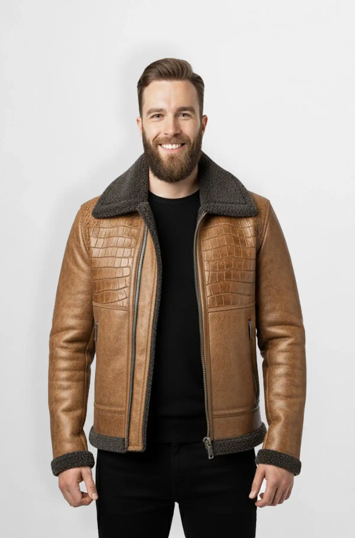 Camden Crocodile Shearling Jacket