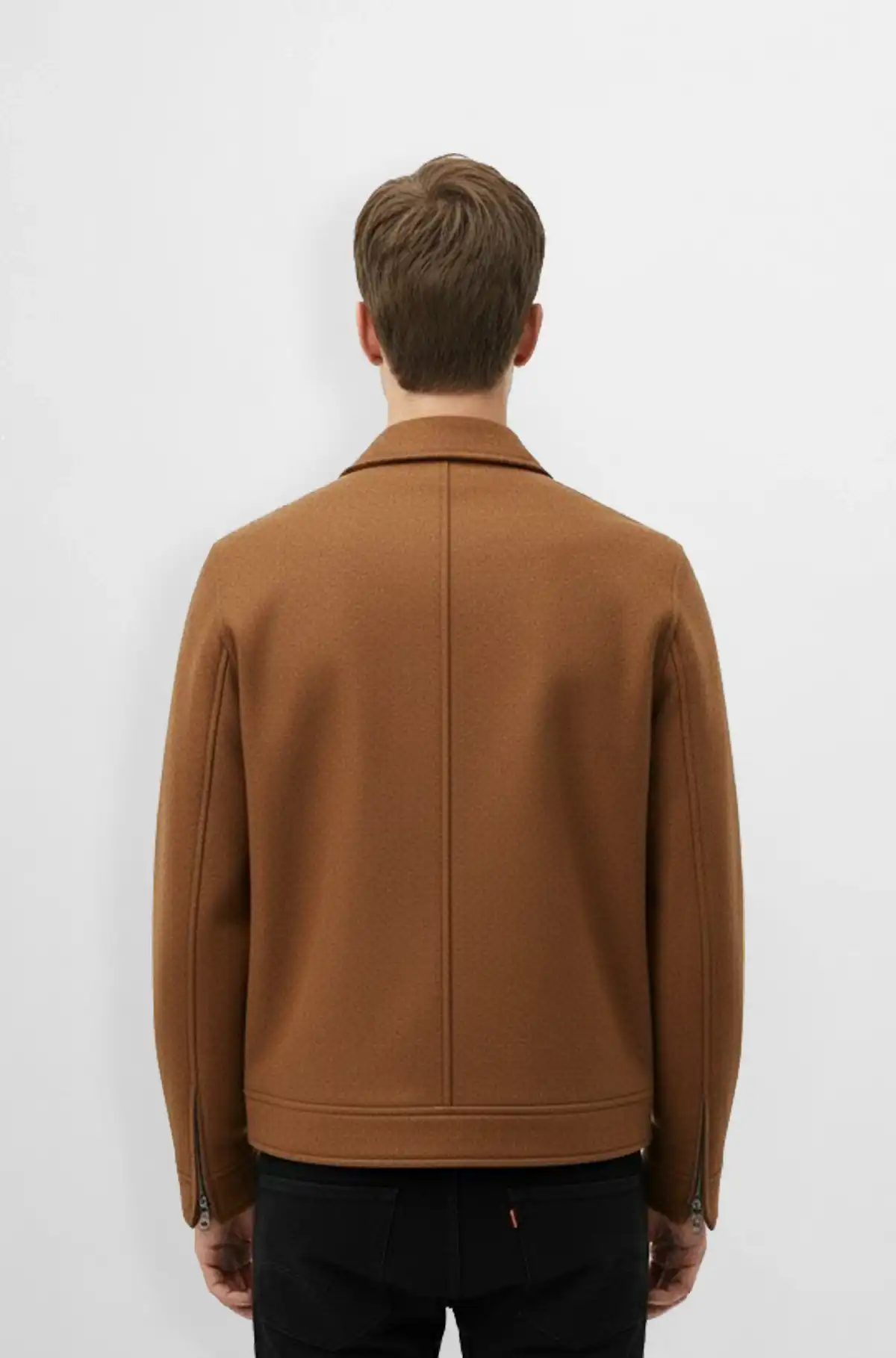 Camel Brown bomber wool jacket