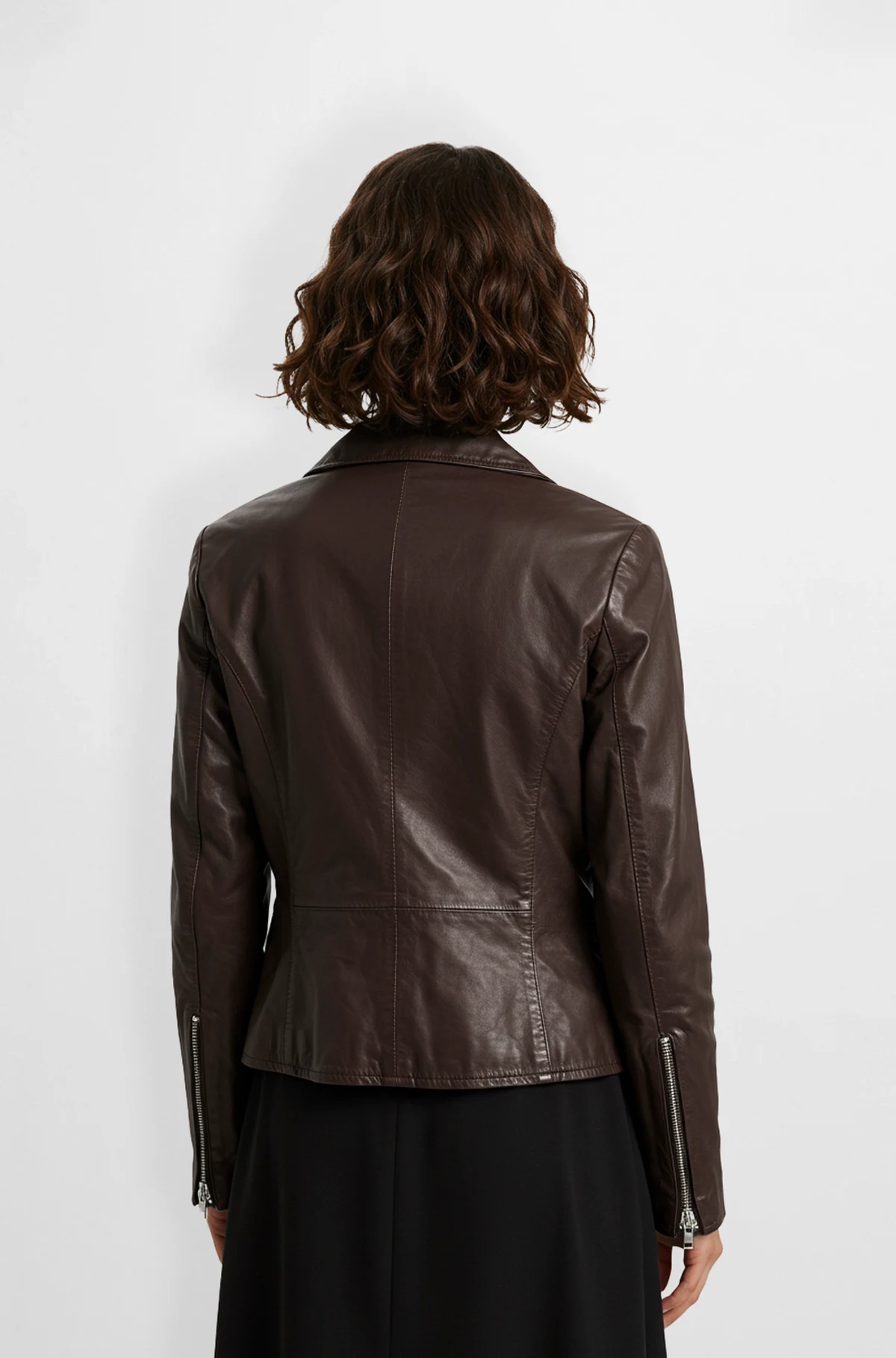Cider Brown Leather Biker Jacket
