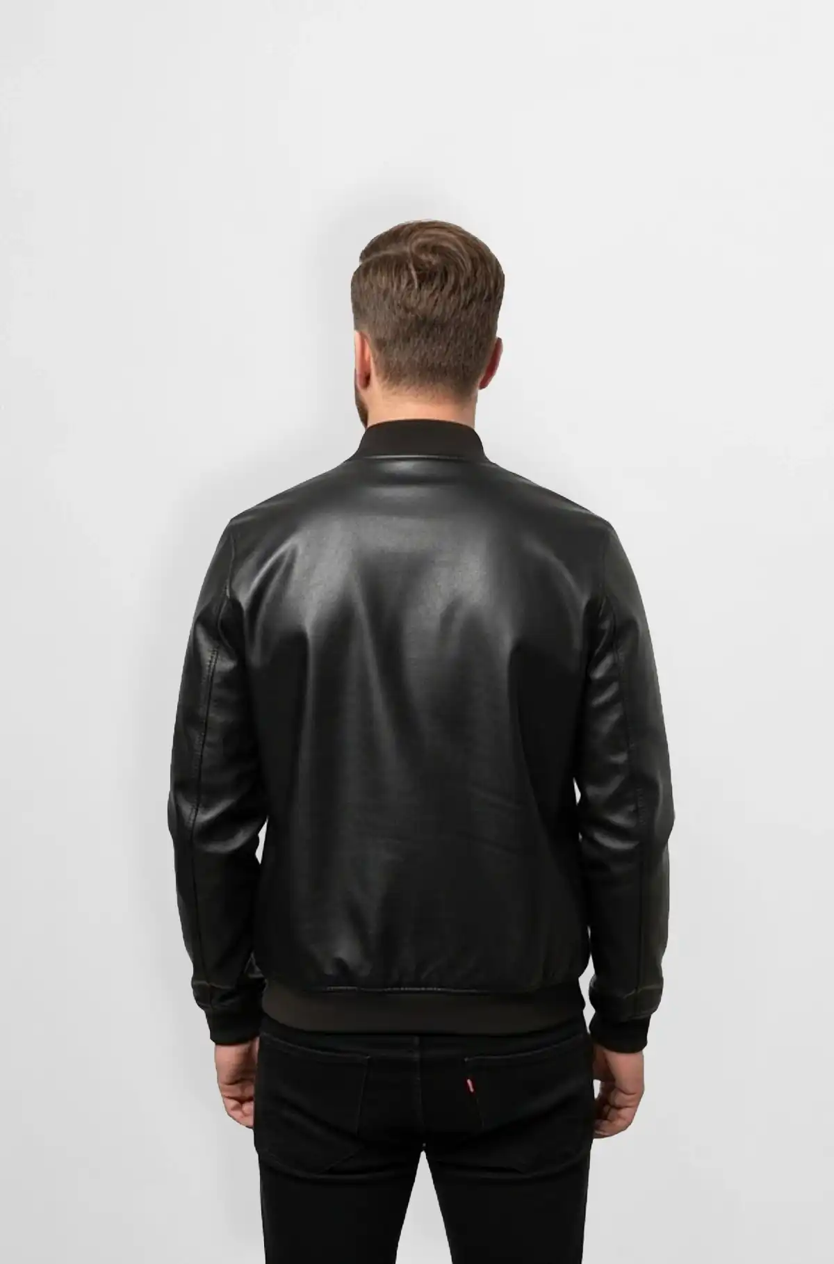 Classic Black Bomber Leather Jacket Classic Black Bomber Leather Jacket