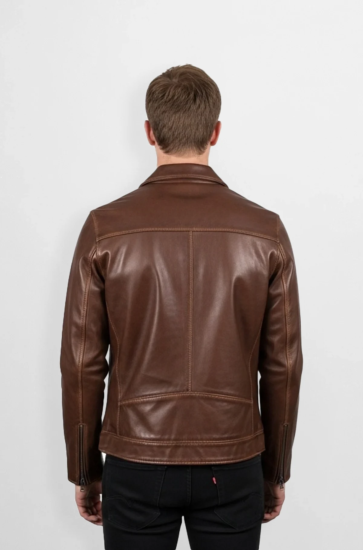 Classic Brown Leather Man Jacket