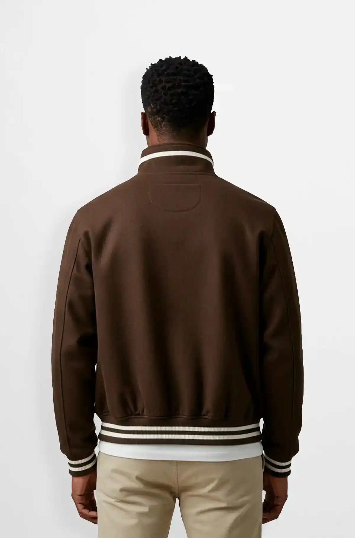 Classic Brown Wool Letterman Jacket