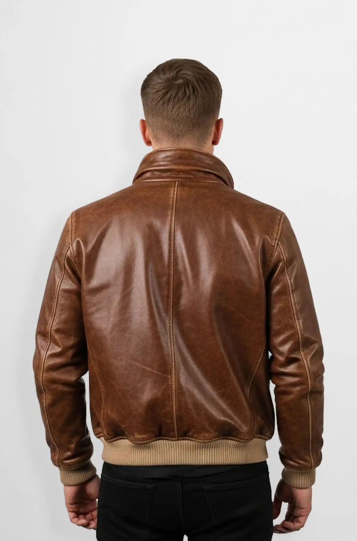 Classic Premium Leather Bomber Jacket
