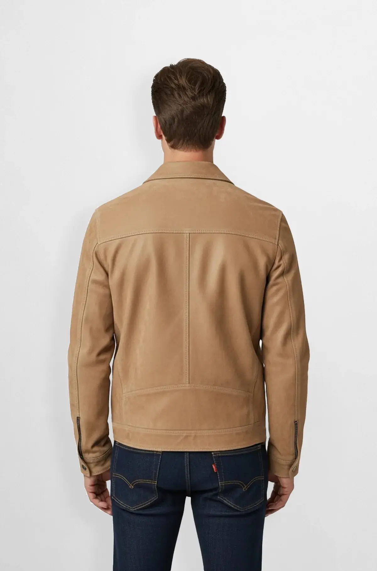 Classic Tan Suede Trucker Jacket