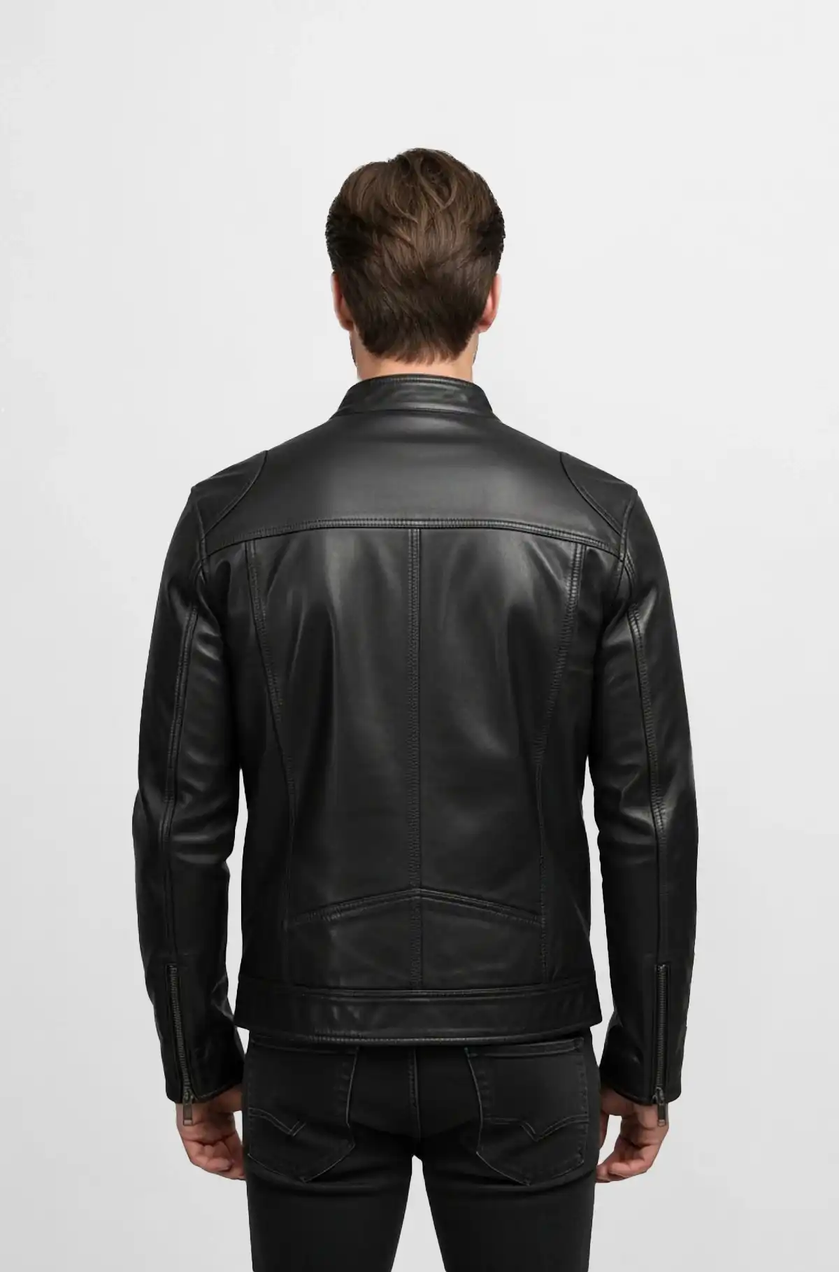 Coal Black  Moto Leather Jacket