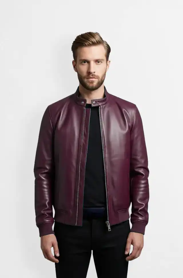 Crimson Edge Mens Bomber Jacket