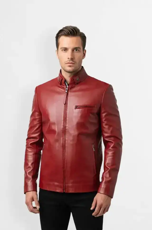Crimson Rush Biker Jacket