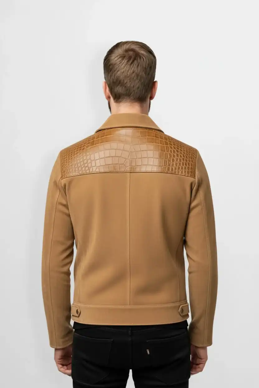 Croc Luxe Caramel Suede Jacket