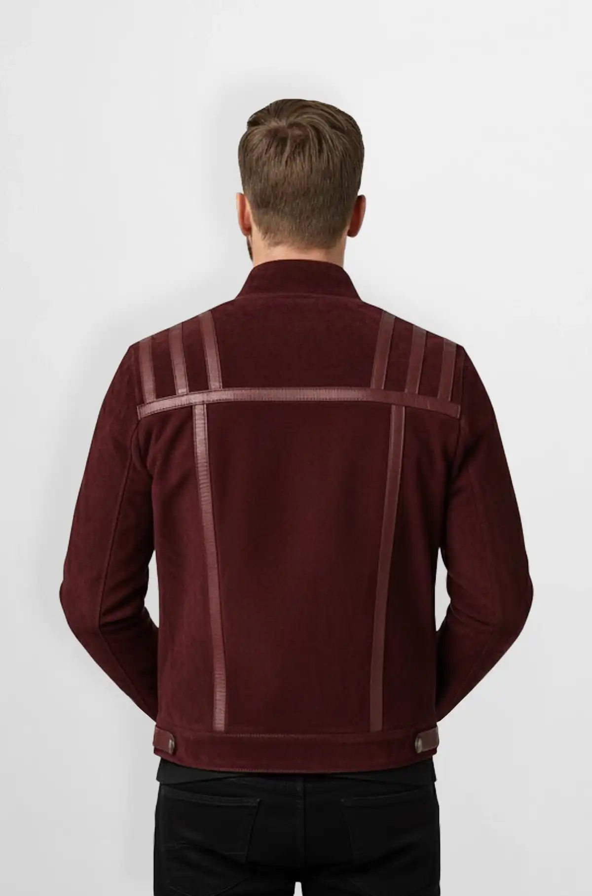 Deep Burgundy Stride Leather Jacket