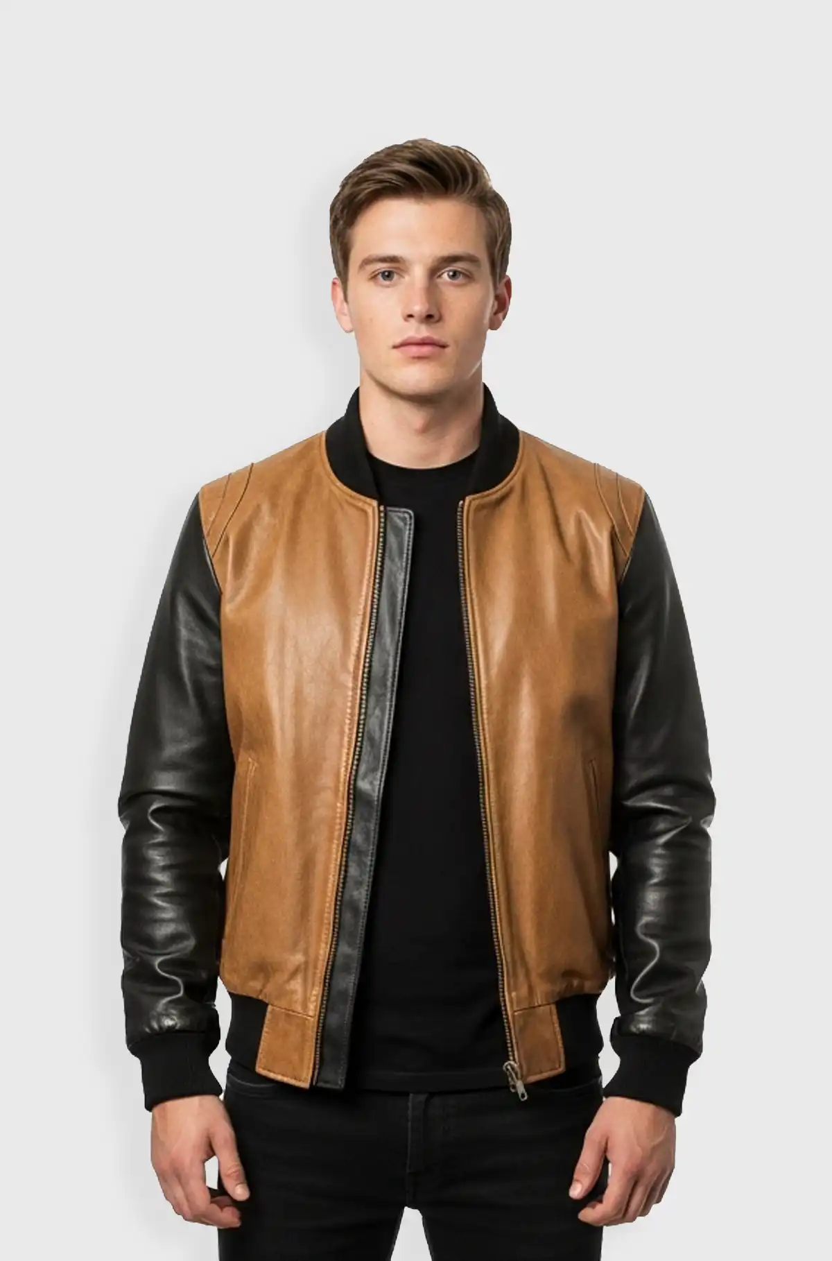 DualTone Varsity Edge Leather Jacket