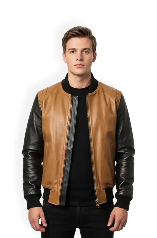 DualTone Varsity Edge Leather Jacket