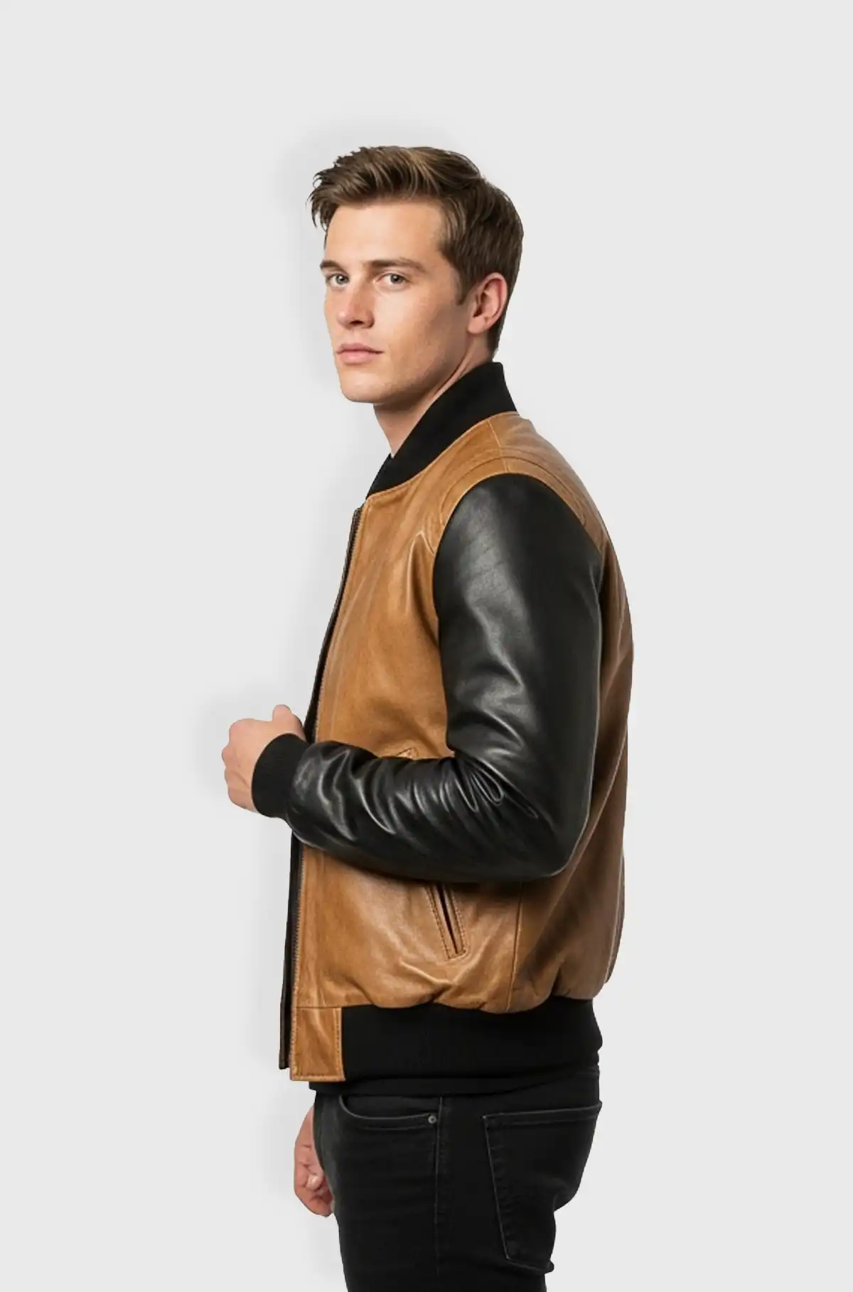 DualTone Varsity Edge Leather Jacket