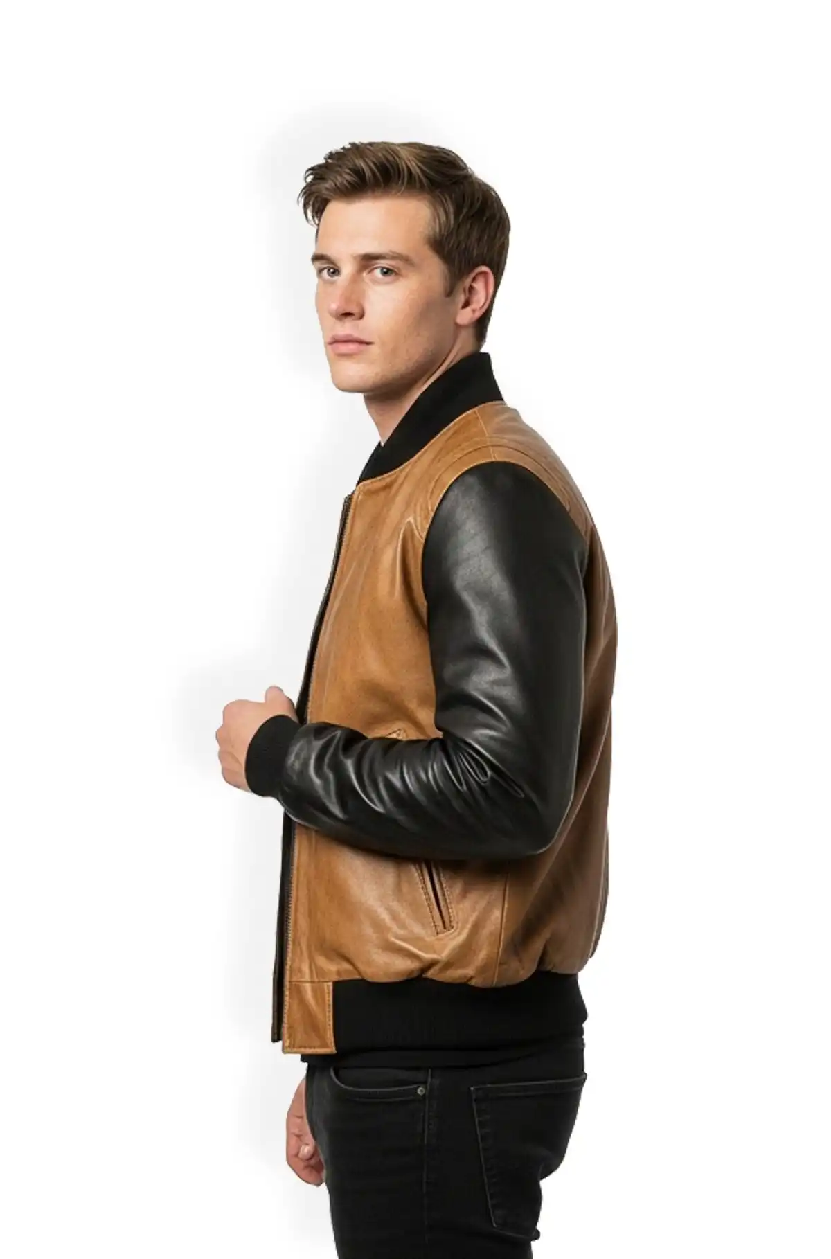 DualTone Varsity Edge Leather Jacket