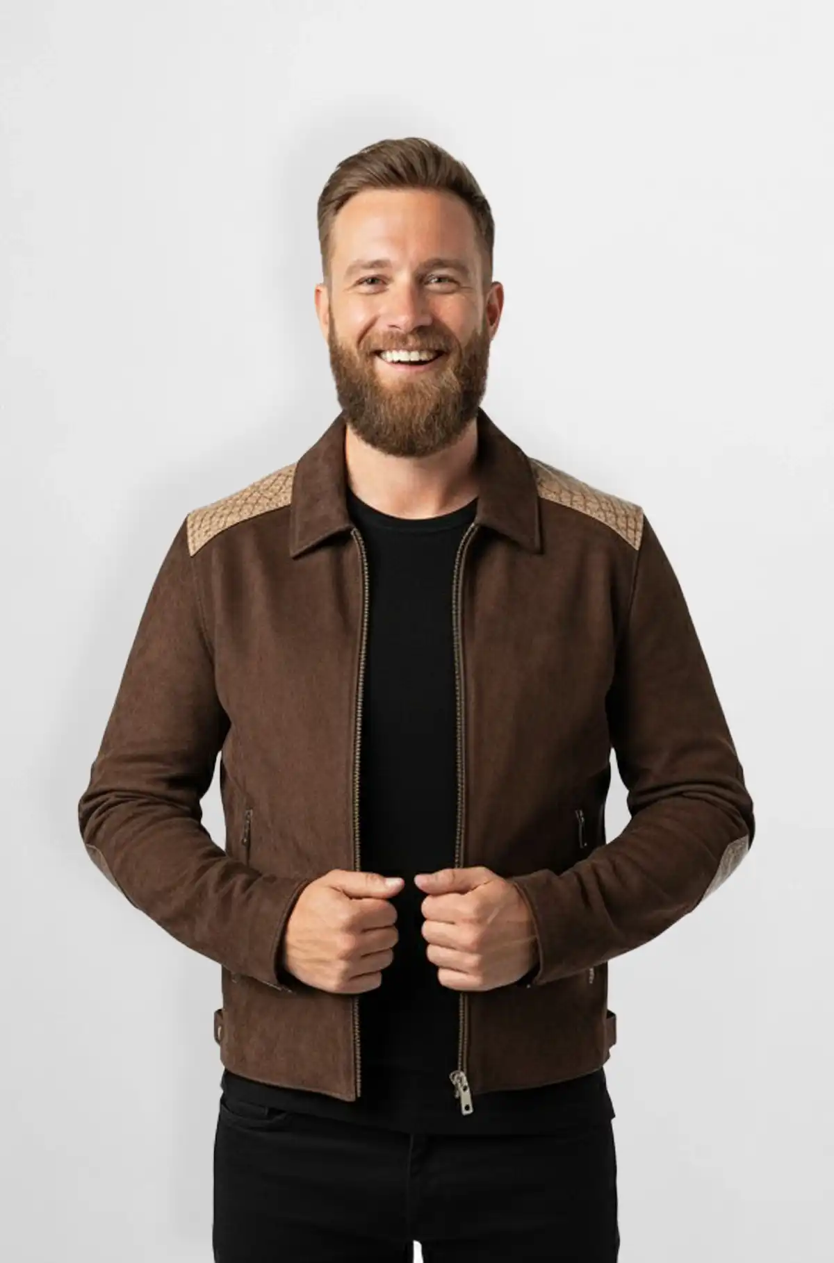 Earthy Brown with Crocodile Embossed Accents