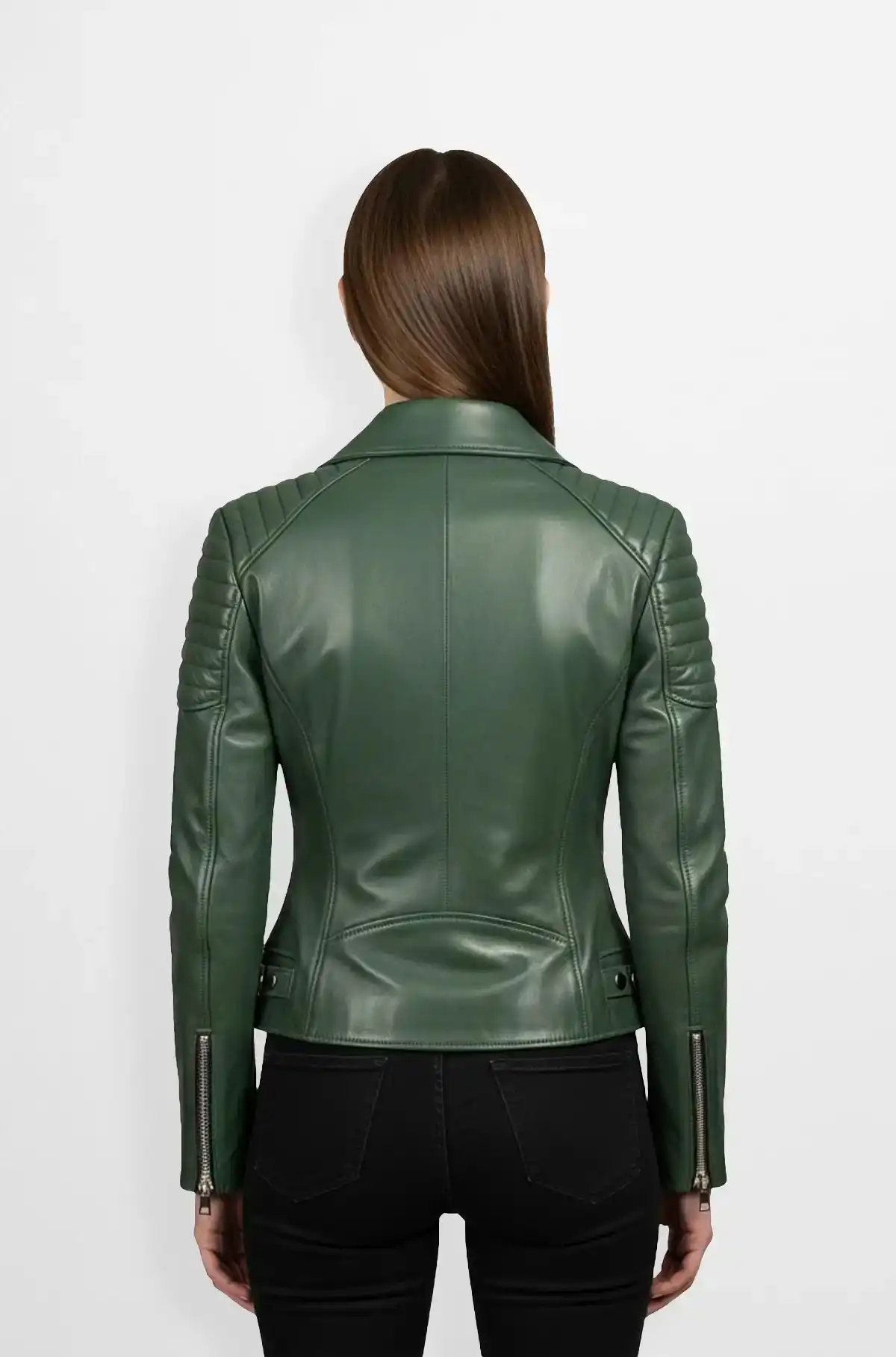 Emerald Apex Biker Leather Jacket